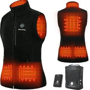 Women’s Heated Vest with Battery Pack Included, 7.4V 16000mAh Fleece Smart Elect
